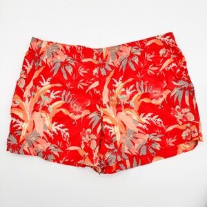 Columbia Swim Shorts Unlined Orange Floral Leaves Men’s Size XL
